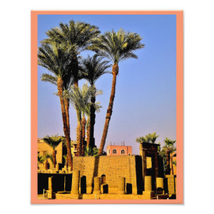 Karnak Temple Date Träd Fototryck