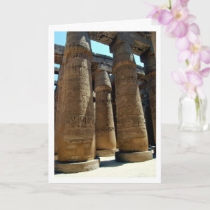 Karnaktempelkolonner Porträtt, Luxor, Egypten Kort
