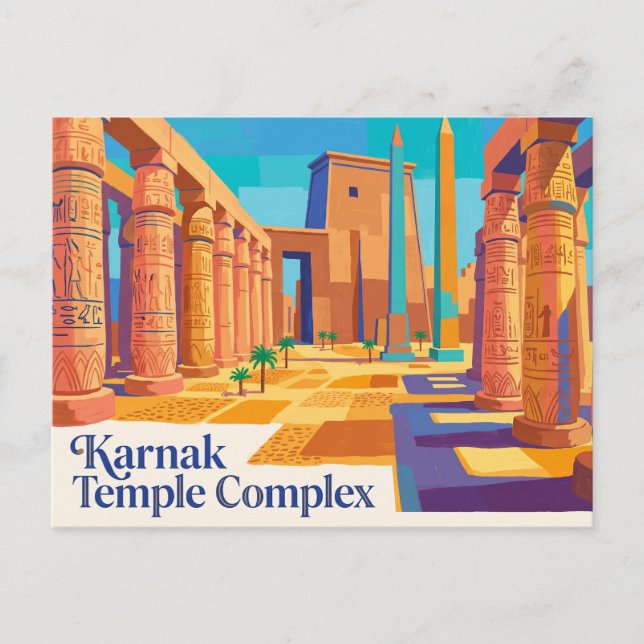 Karnaktempelkomplexet Egypten Vykort (Framsida)