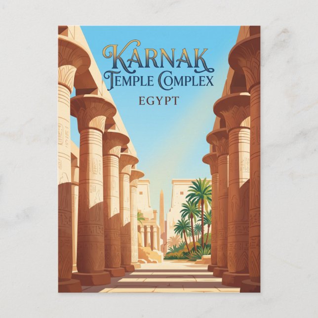 Karnaktempelkomplexet Egypten Vykort (Framsida)
