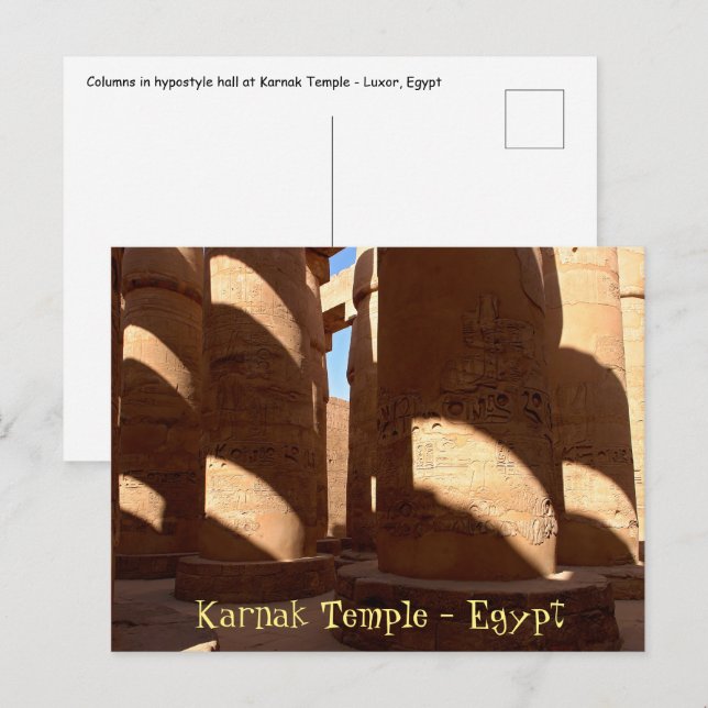 Karnaktemplet - Luxor, Egypten Vykort (Fram/baksida)