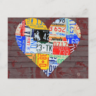 Kärnan i Amerika Recycled Plate Art Vykort