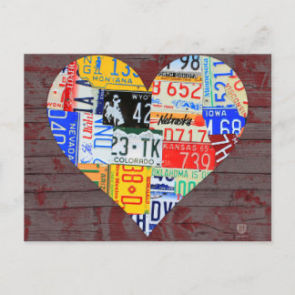 Kärnan i Amerika Recycled Plate Art Vykort