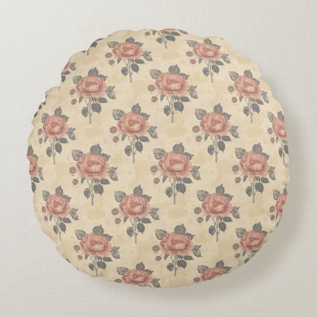Kärnan i blomstrande nåd pattern rund kudde (Framsidan)