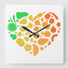 Kärnan i frukt och grönsaker - Underbar Vegan-gåva Fyrkantig Klocka