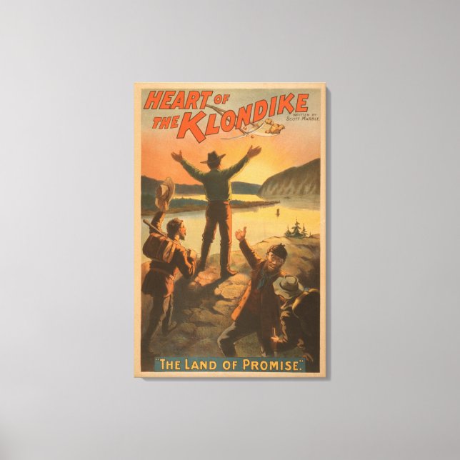 Kärnan i Klondike "Land of Promise" Mining Canvastryck (Framsida)