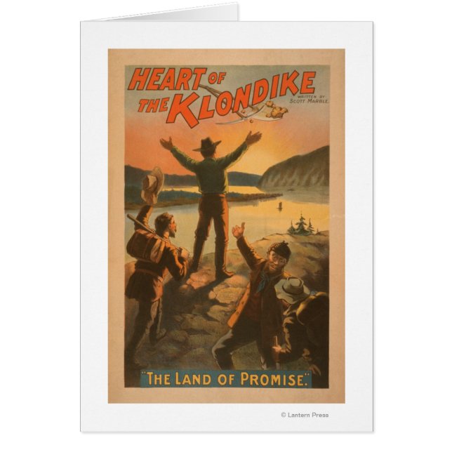 Kärnan i Klondike "Land of Promise" Mining Hälsningskort (Framsidan)