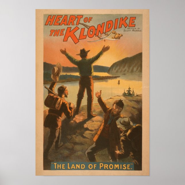 Kärnan i Klondike "Land of Promise" Mining Poster (Framsidan)