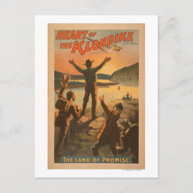 Kärnan i Klondike "Land of Promise" Mining Vykort (Framsida)