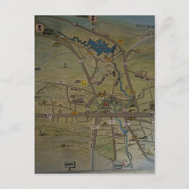 Kärnan i New Braunfels, Texas Vykort (Framsida)