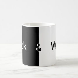 Kärnan i "svartvitt" design kaffemugg