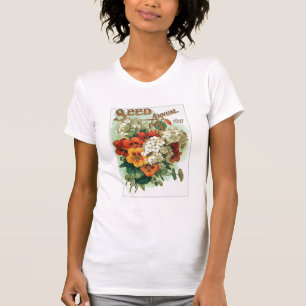 Kärnar ur blandade blommor för vintage paketet tee shirt