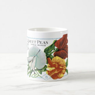 Kärnar ur söta ärtor för vintage paketmuggen kaffemugg
