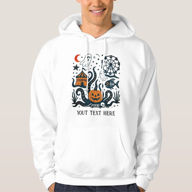 karnaval halloween under vatten redigerbar hoodie (Framsida)