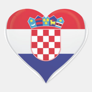 Kärndekal för pride i Kroatien kärlek flagga Hjärtformat Klistermärke