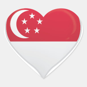 Kärndekal för pride i Singapore kärlek Hjärtformat Klistermärke