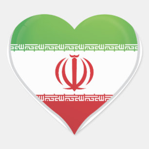 Kärndekaler för pridet Iran kärlek flagga Hjärtformat Klistermärke