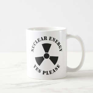 Kärnenergi, ja, tack, kärnkraftsinbjudan. kaffemugg