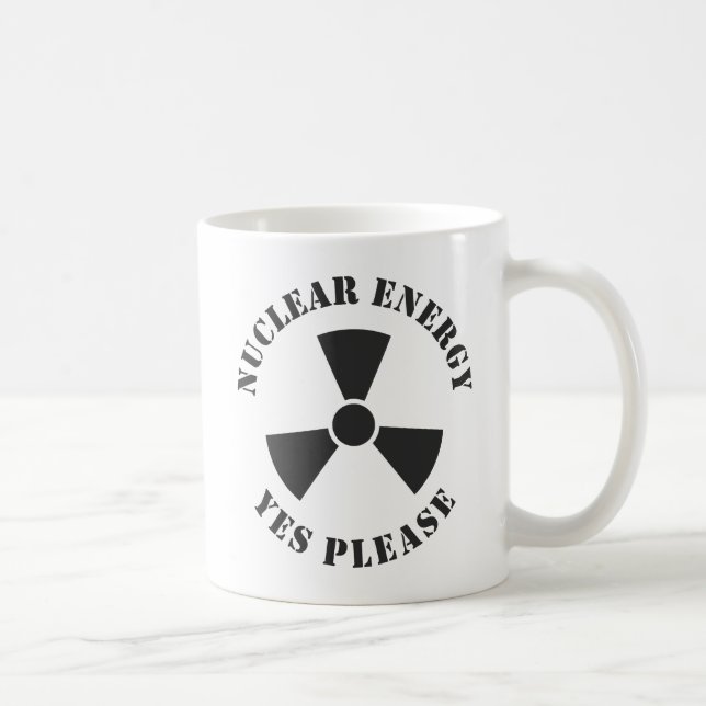 Kärnenergi, ja, tack, kärnkraftsinbjudan. kaffemugg (Höger)