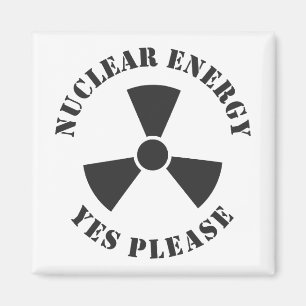 Kärnenergi, ja, tack, kärnkraftsinbjudan. magnet