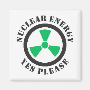 Kärnenergi, ja, tack, kärnkraftsinbjudan. magnet