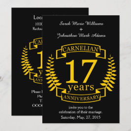 Karneol Ädelsten bröllopsjubileum 17 år Inbjudningar
