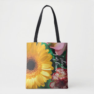 Karner och gult gerbera tygkasse
