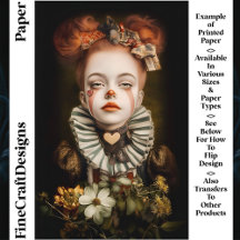 Karneval Cirkus Clown Flicka CN3 Scrapbookpapper