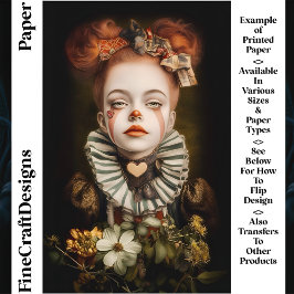 Karneval Cirkus Clown Flicka CN3 Scrapbookpapper