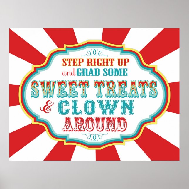 Karneval, clown och Treats Poster (Framsidan)