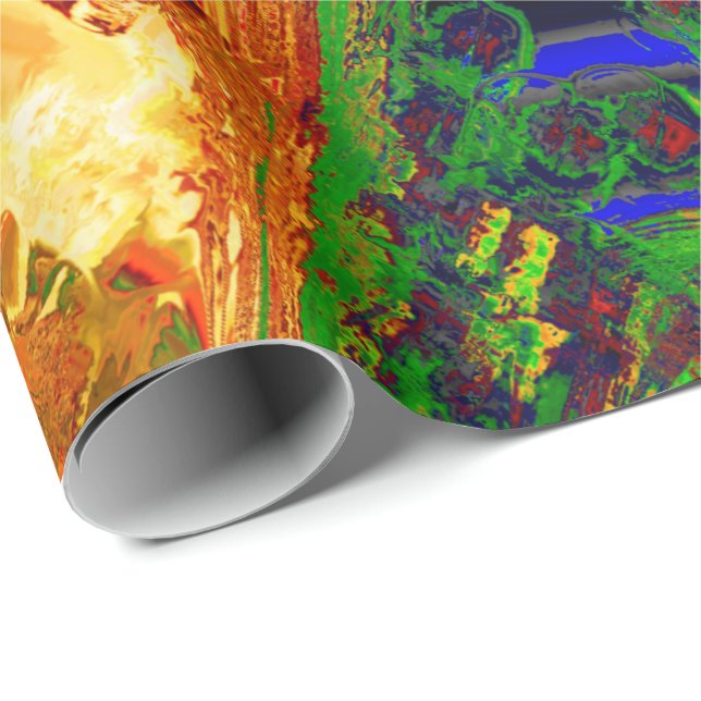 Karneval eller mask party av färger, grönt och ora presentpapper (Rullad Hörn)