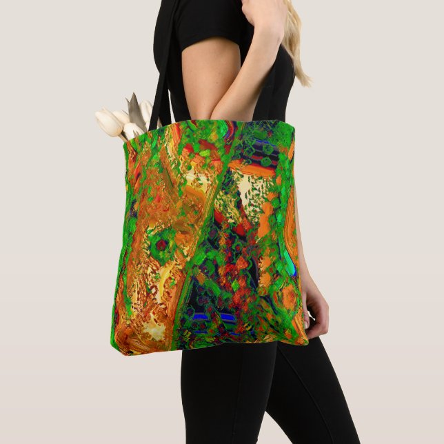 Karneval eller mask party av färger, grönt och ora tygkasse (Närbild)