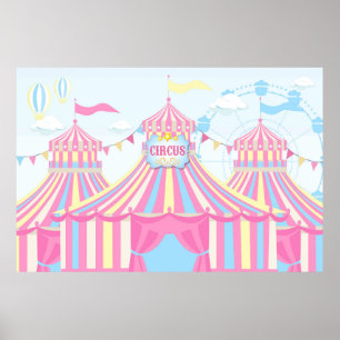 Karneval födelsedagsbakgrund, Cirkus Bakgrund Bann Poster