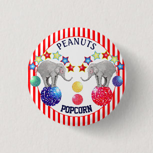 Karneval för elefantcirkusstjärnor knapp
