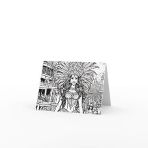 Karneval i Brasilien Färgblankt anteckningskort