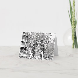 Karneval i Brasilien Färgblankt anteckningskort