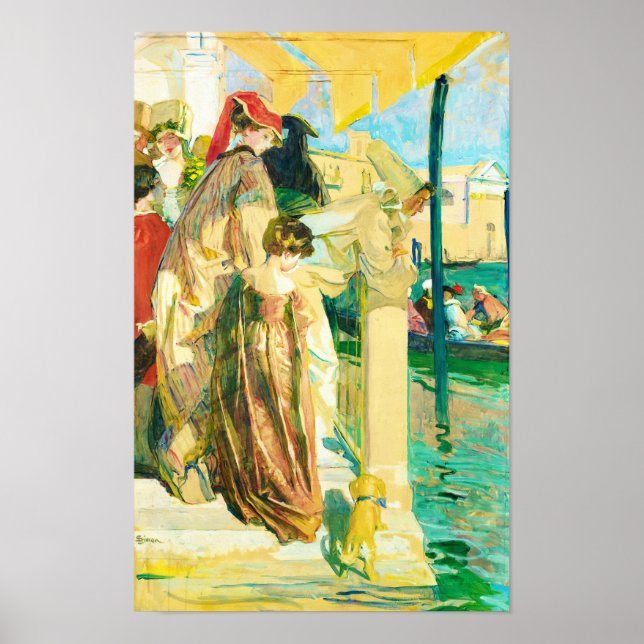 Karneval i Venedig, Lucien Simon  Poster (Framsidan)