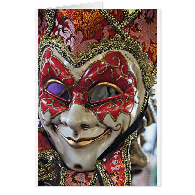 Karneval Mask-design Hälsningskort (Framsidan)