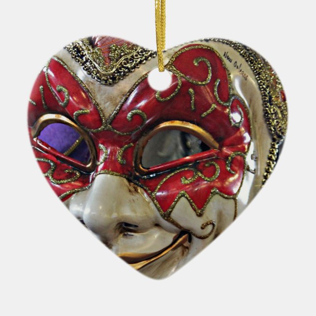 Karneval Mask-design Julgransprydnad Keramik (Framsidan)