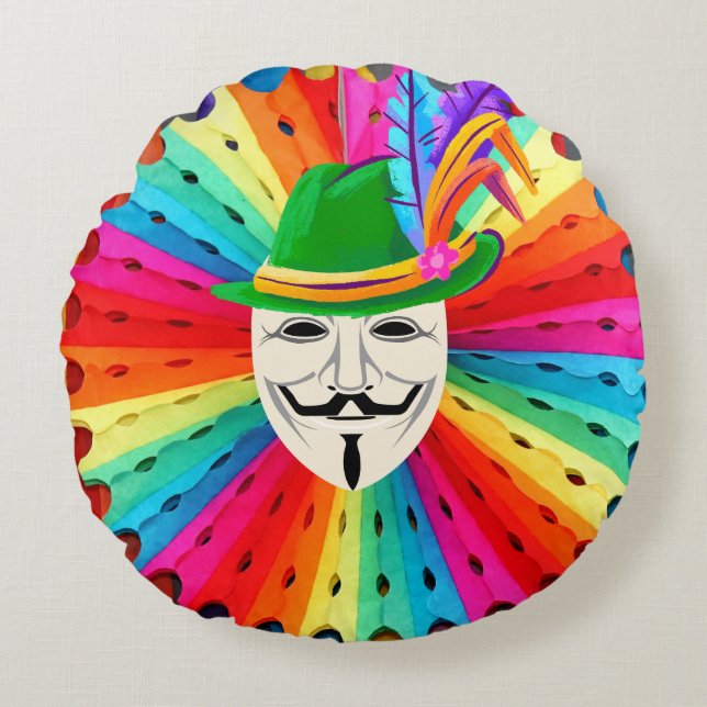 Karneval mask rund kudde (Framsidan)