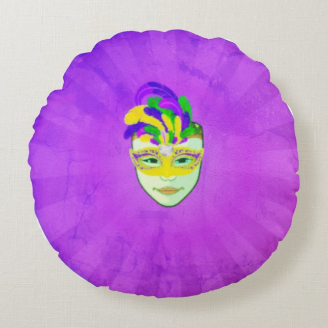 Karneval mask rund kudde (Framsidan)