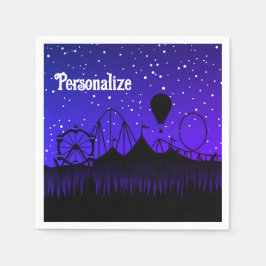 Karneval nattsommarlov, svart blått pappersservett