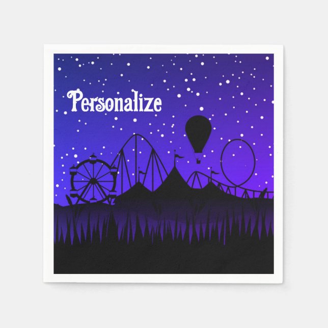 Karneval nattsommarlov, svart blått pappersservett (Framsidan)