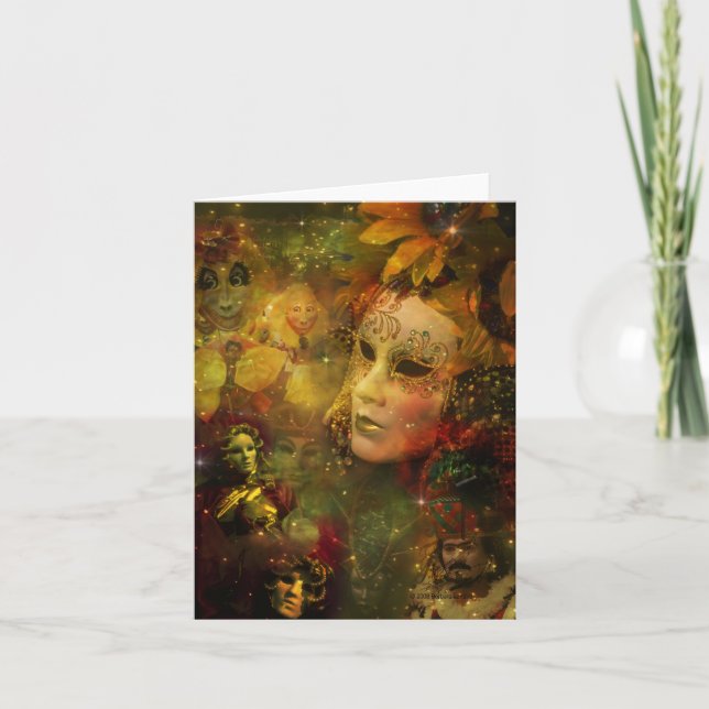 Karneval - New Orleans Mardi Gras glans Kort (Framsida)