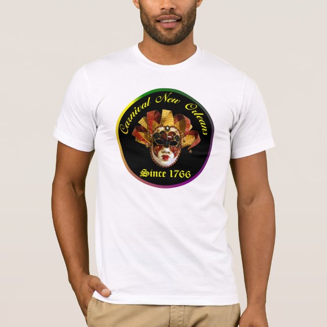 Karneval New Orleans Mardi Gras Tee Shirt (Framsida)