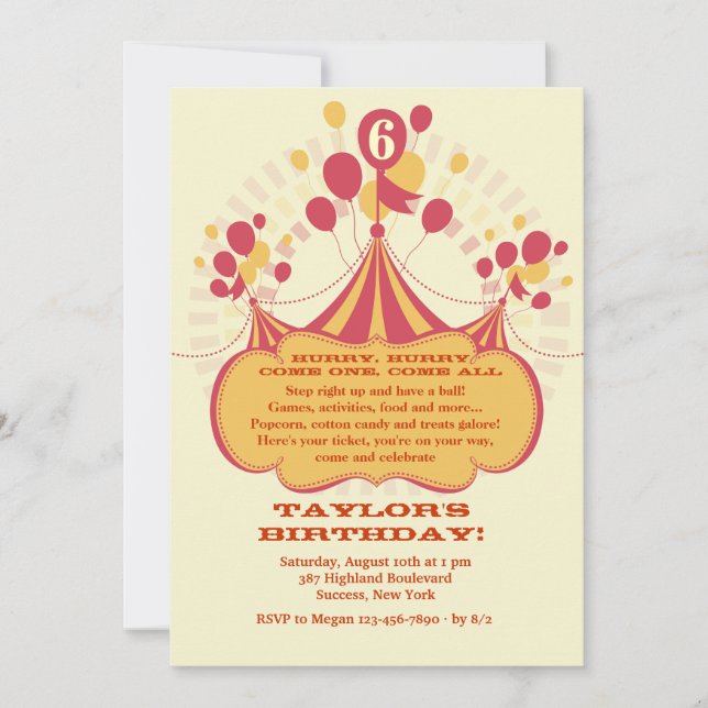 Karneval-tidsinbjudan Inbjudningar (Framsida)