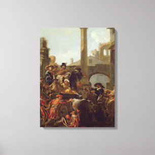 Karneval Time i Rome, 1653 (olja på kanfas) Canvastryck