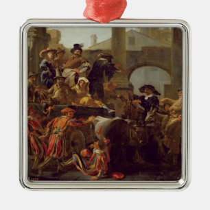 Karneval Time i Rome, 1653 (olja på kanfas) Julgransprydnad Metall