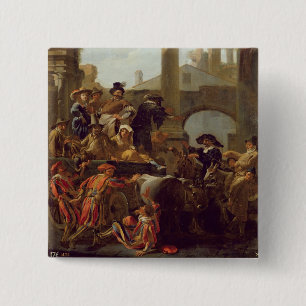 Karneval Time i Rome, 1653 (olja på kanfas) Knapp