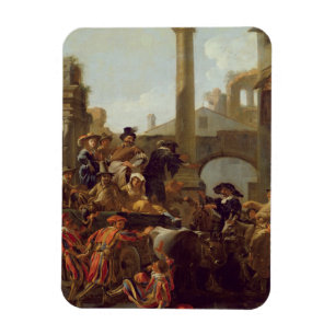 Karneval Time i Rome, 1653 (olja på kanfas) Magnet